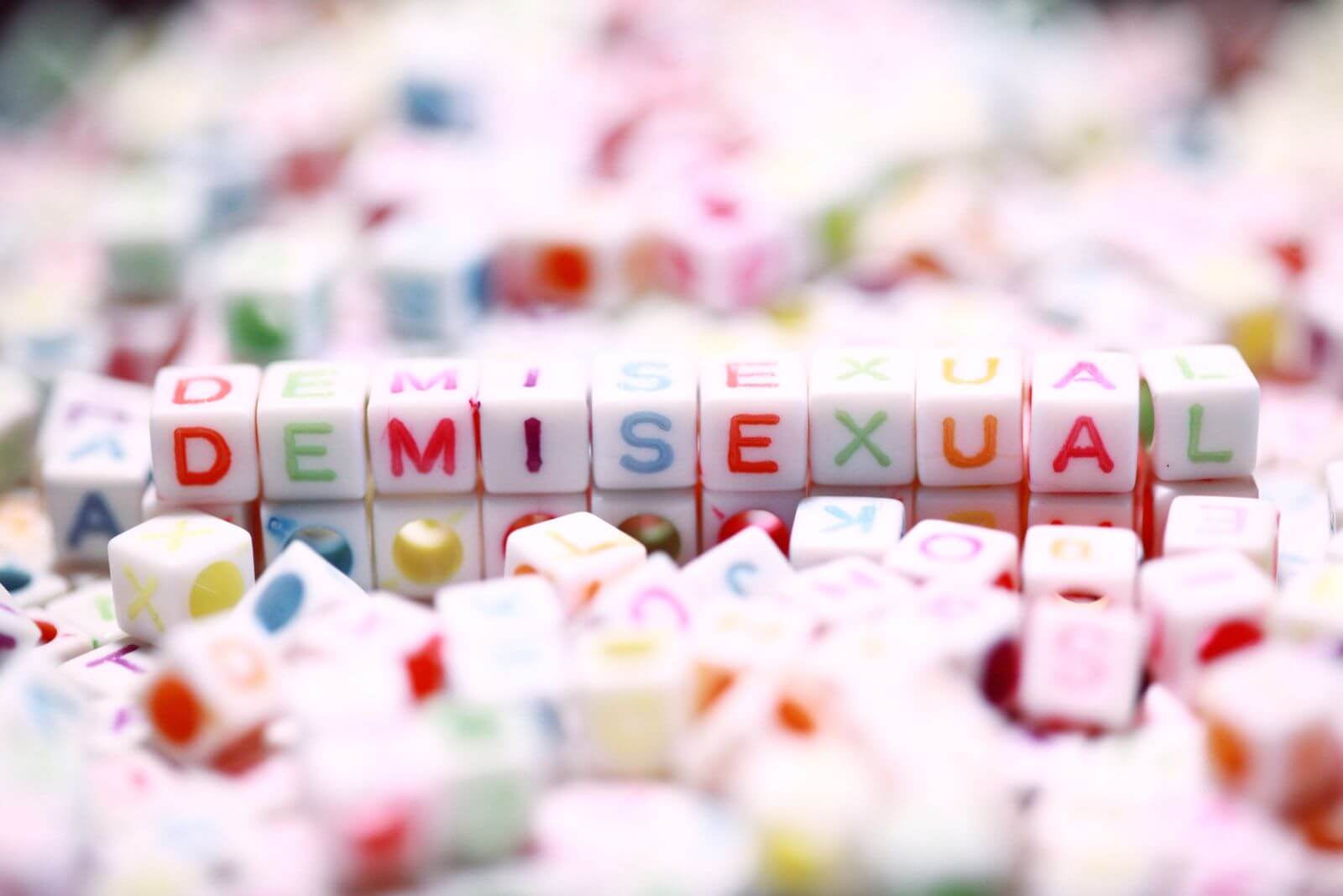 Demisexual spelt out in colorful cubes