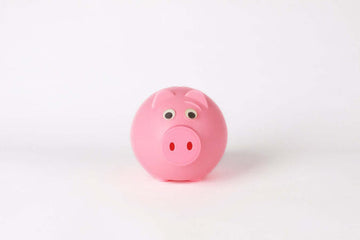 Pink piggy bank in the centre of the frame