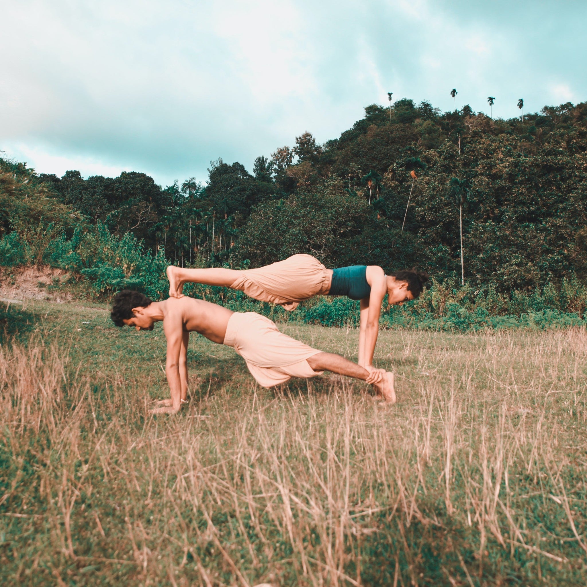 Couple doing yoga