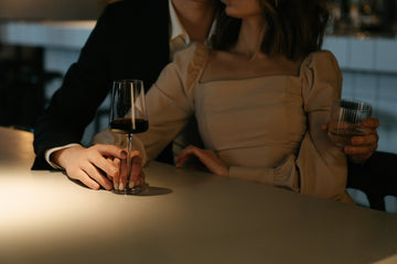 A couple drinking wine