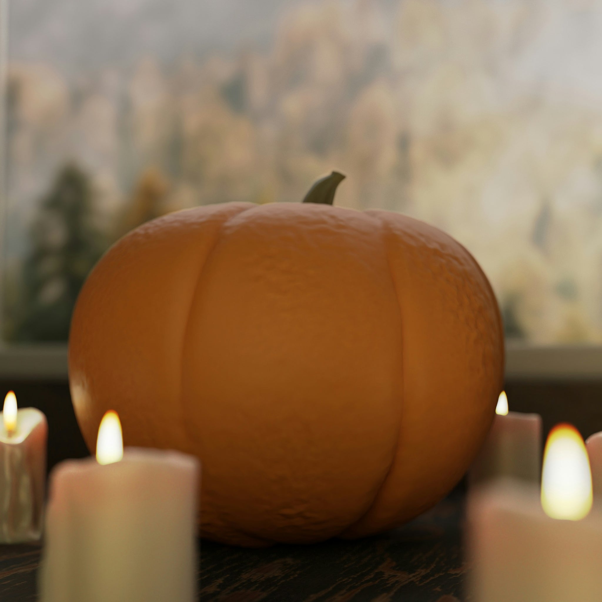 Pumpkin and candles