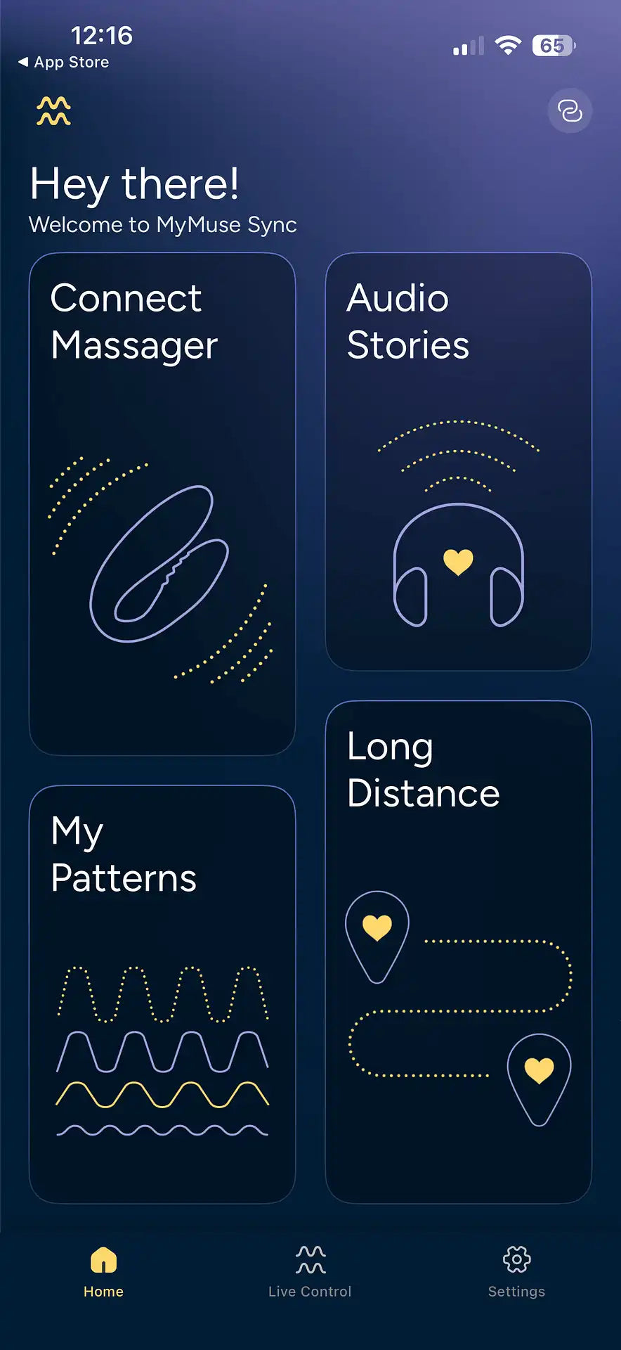 App home screen