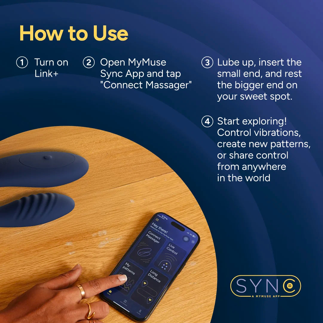 MyMuse Link+ Internal & External Massager | App-Controlled, Long Distance MyMuse Link+ Internal & External Massager | App-Controlled, Long Distance