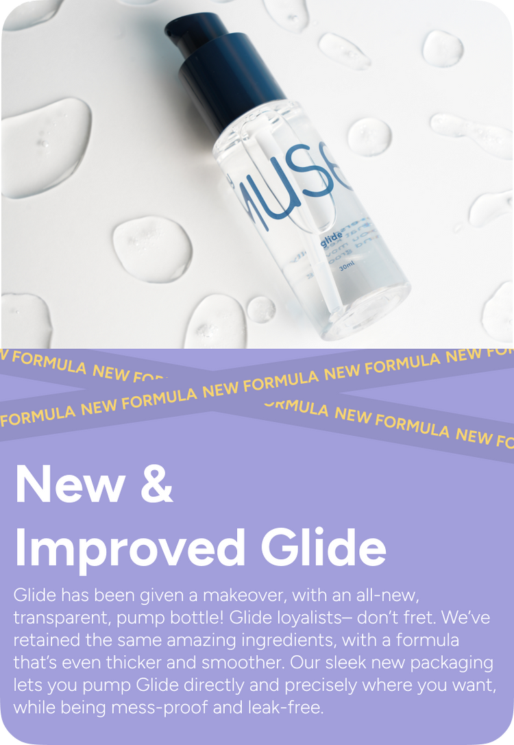 MyMuse Glide Water-Based Lubricant | All Natural, Gentle, pH-Balanced MyMuse Glide Water-Based Lubricant | All Natural, Gentle, pH-Balanced